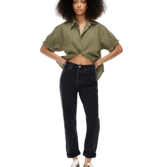 Denim Forum Womens The BF High Rise Loose  Jeans Black Gray Wash Size 23 - Picture 8 of 12